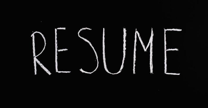 Resume Design - Resume Lettering Text on Black Background